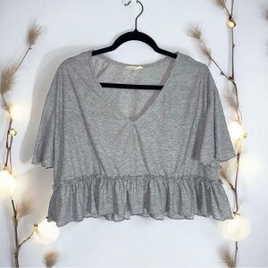 Fashionable ILLA ILLA Crop Blouse with Flutter Sleeves